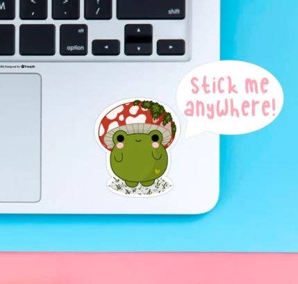 The Original Mushroom frog die cut sticker