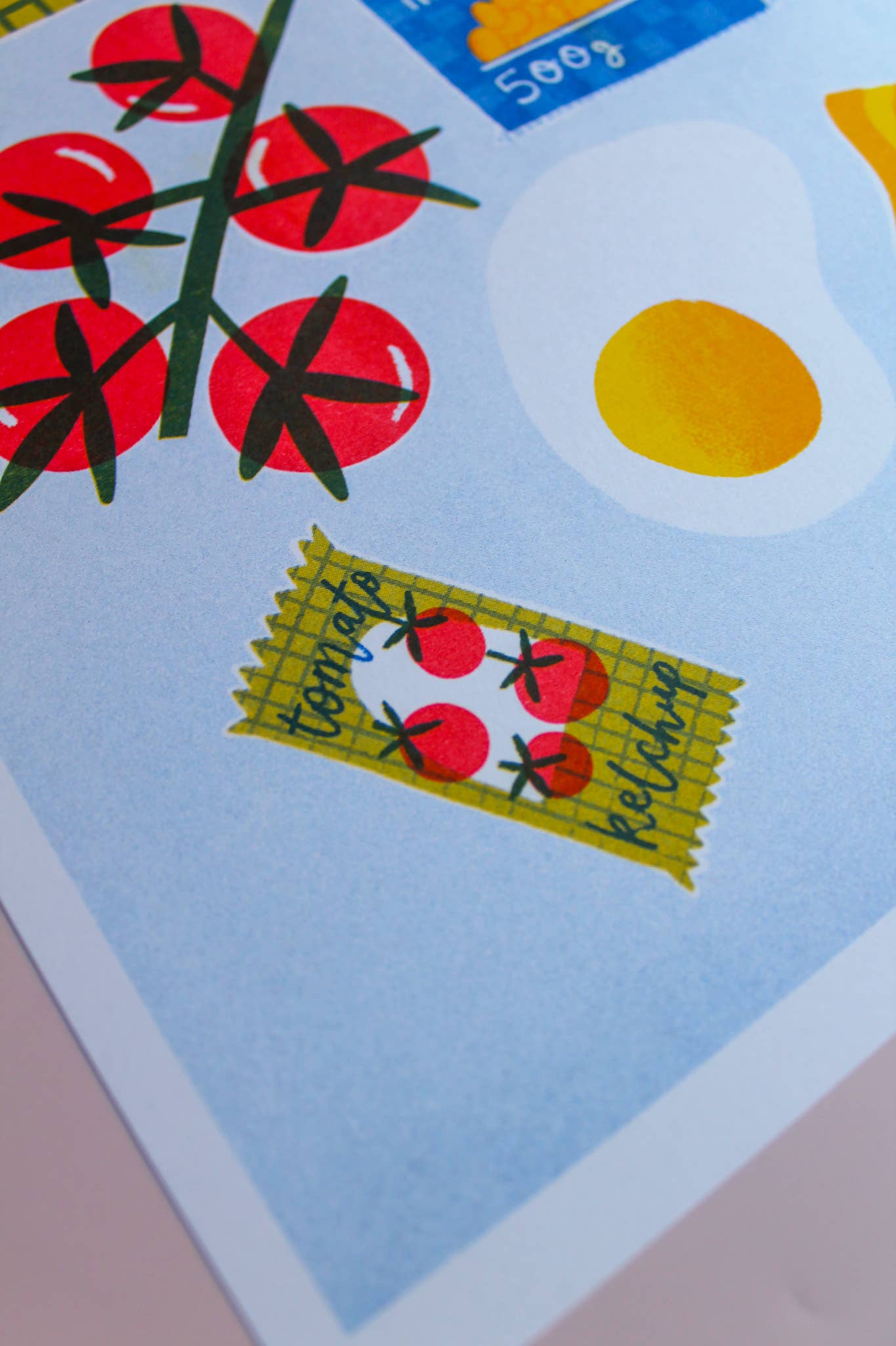 Breakfast fry up Risograph A4 print