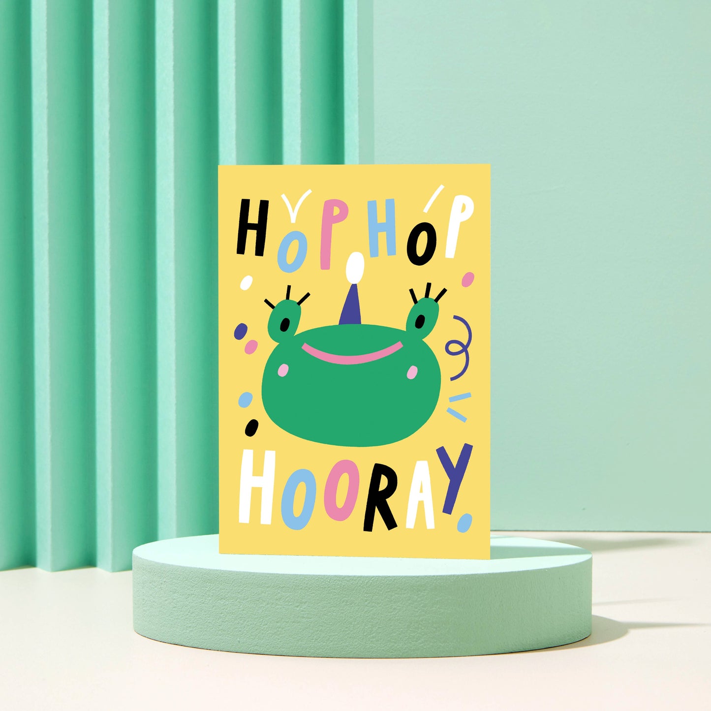 Hop Hop Hooray - Birthday Card - Children's Card - Frog