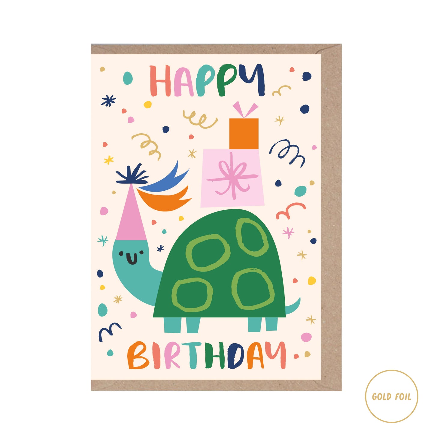 Turtle Happy Birthday Card - Animal - Kids - Children's card