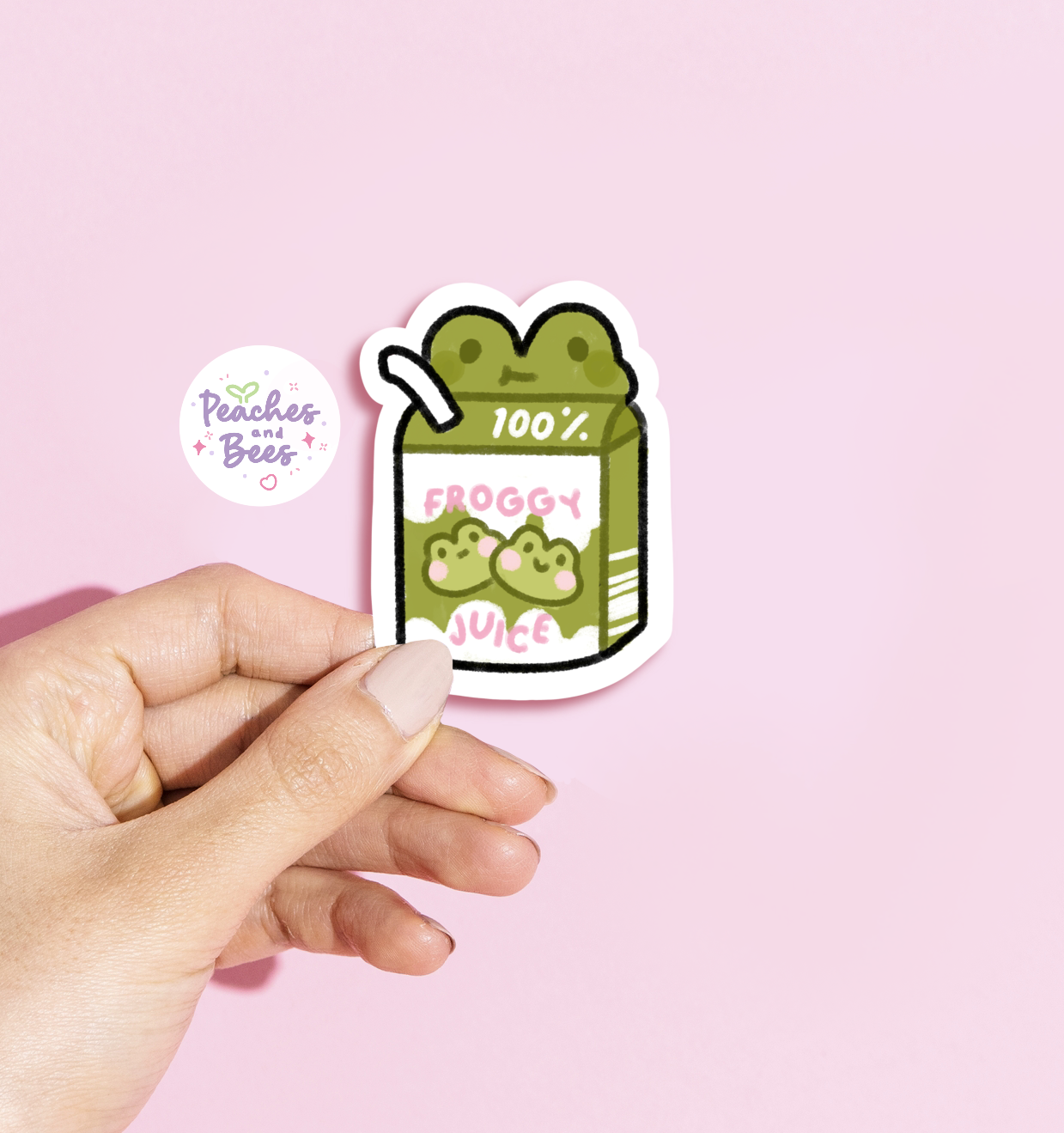 Frog Juice Carton Sticker / Cute Kawaii Vinyl Sticker
