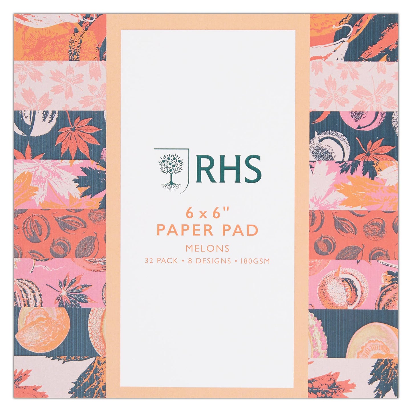 RHS Paper Pad, 180 GSM, Melons, 6" x 6", 32 Sheets