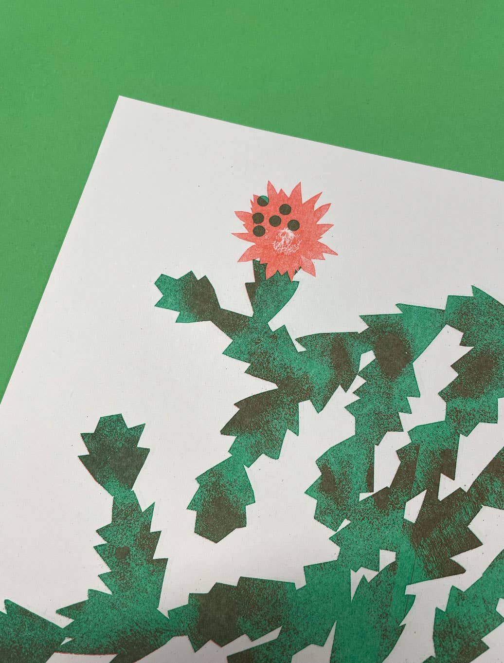 Cactus Risograph Print A3