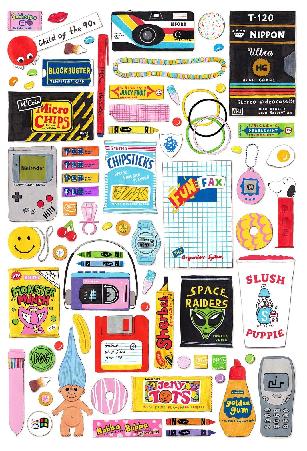 Happily Puzzles - 90s Baby Retro Puzzle - 1,000 Piece Premium Puzzle Jigsaw