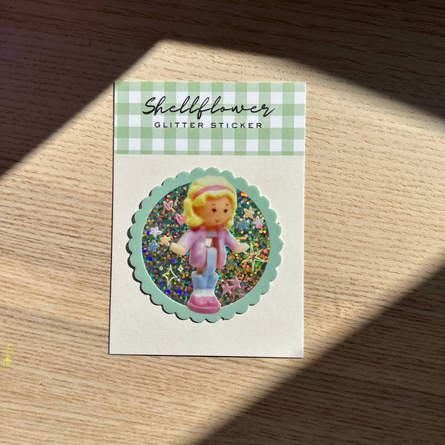 Polly Pocket Girl Glitter Vinyl Sticker