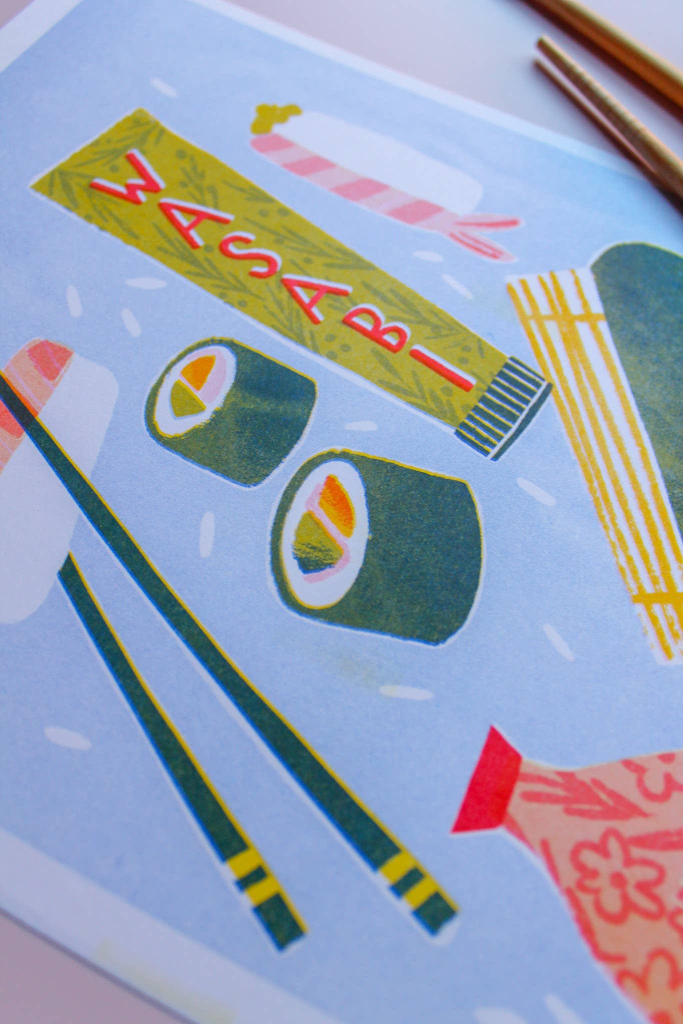 Sushi Risograph A4 print
