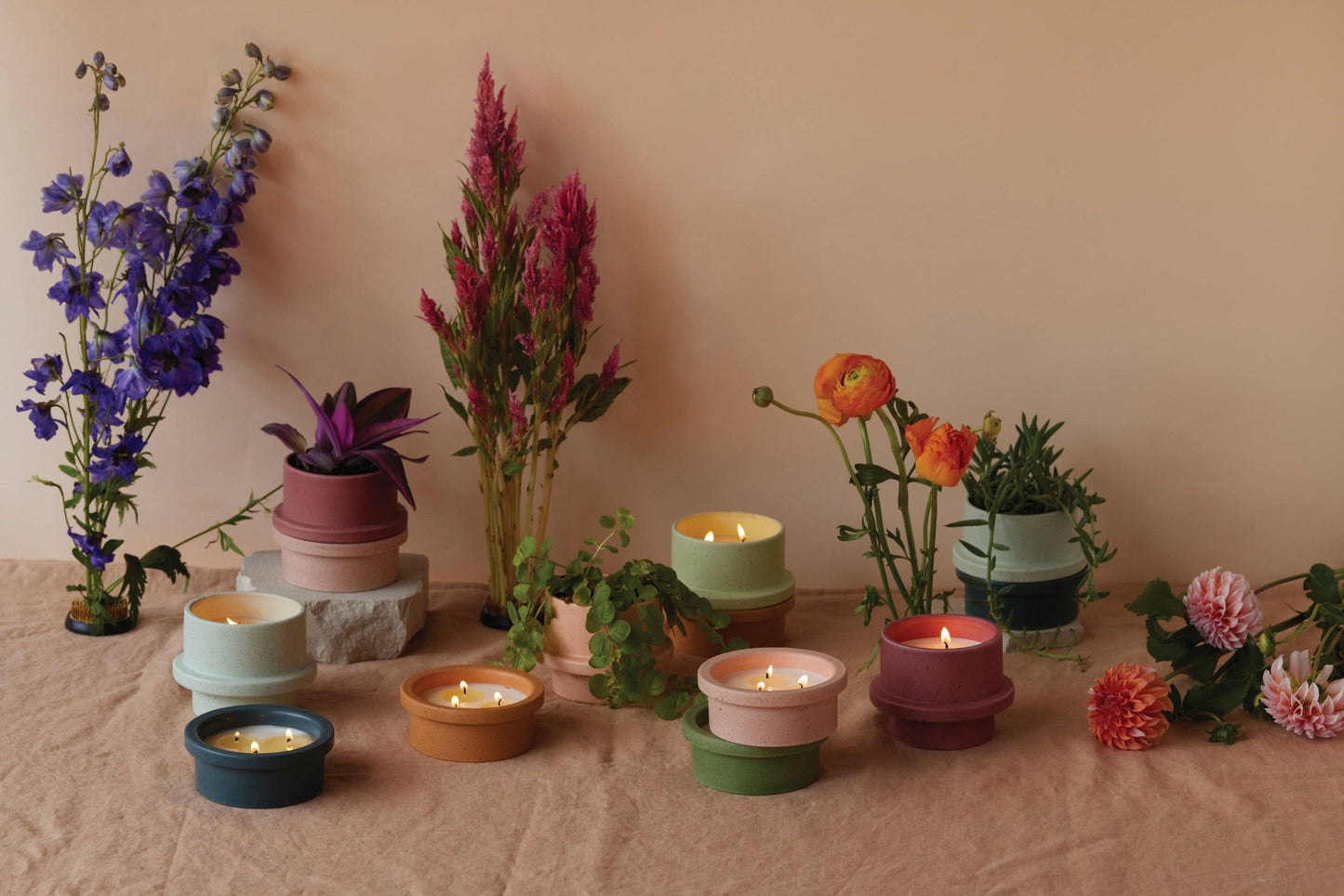 Ceramic Candle Planter - Bamboo & Green Tea