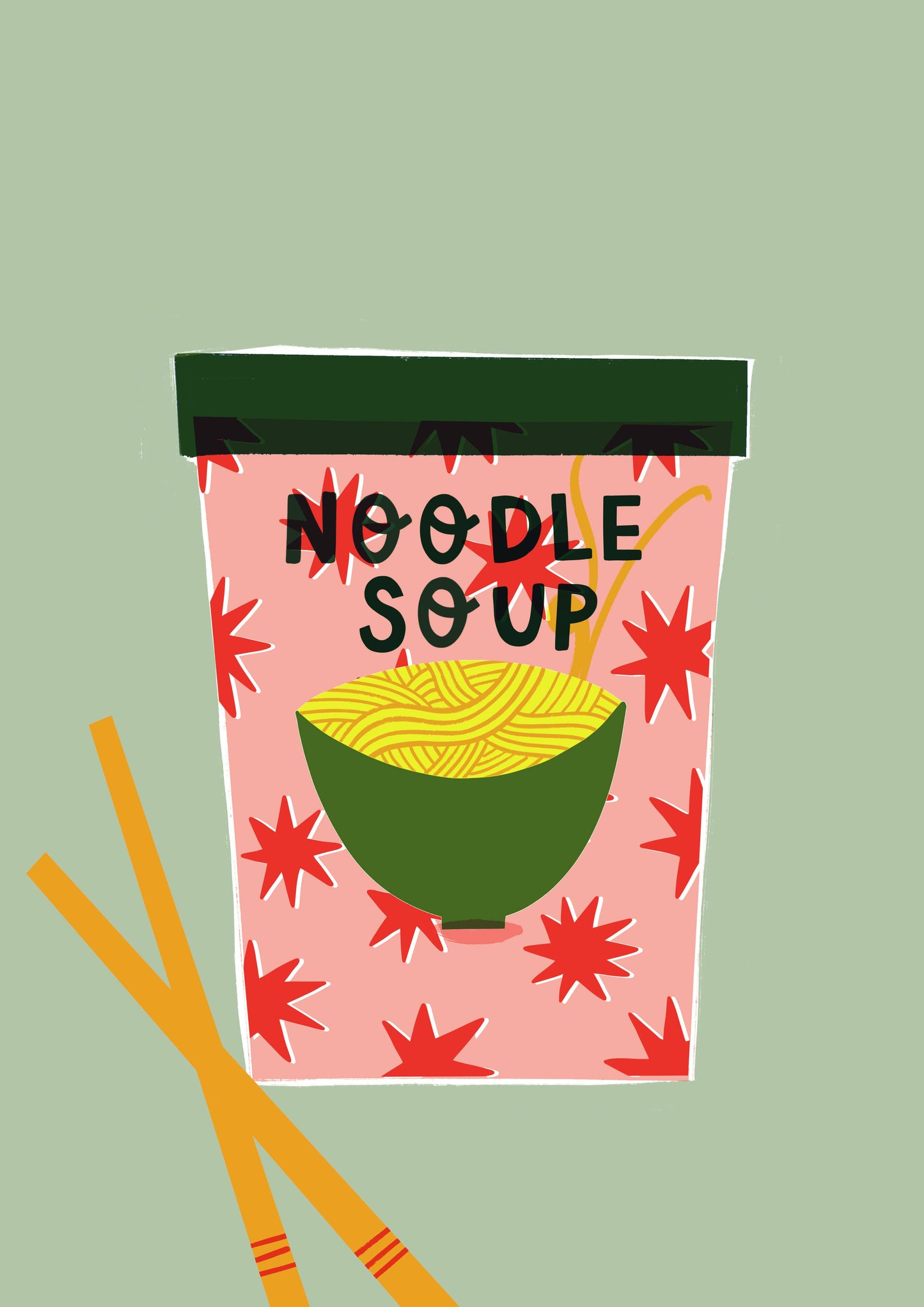 Noodle Soup Risograph Print A4