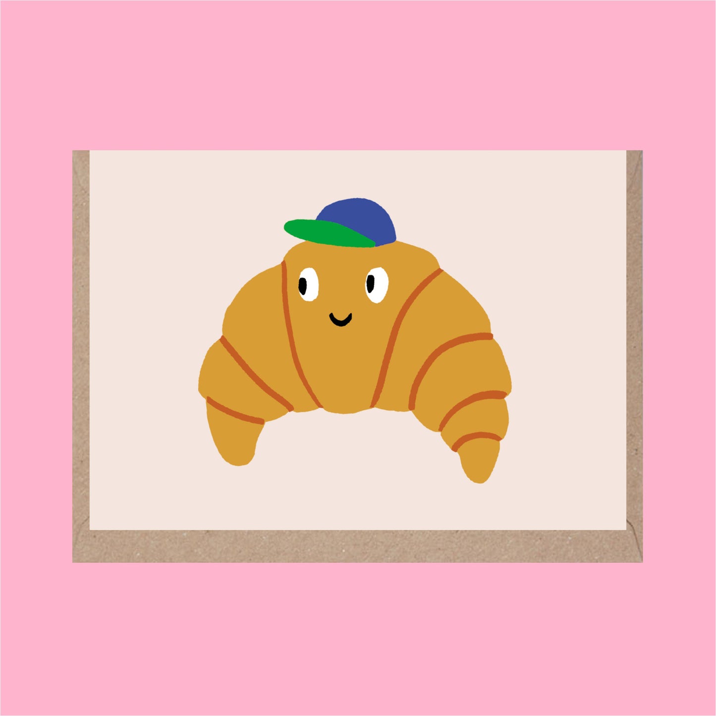 A7 - Croissant Cards - Cute Happy - Everyday Card - Mini