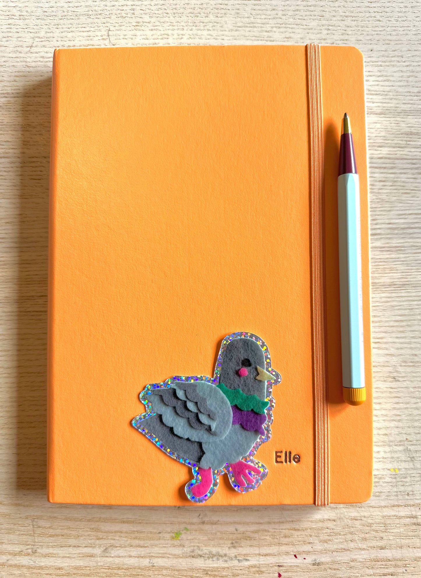 Pigeon Glitter Vinyl Sticker