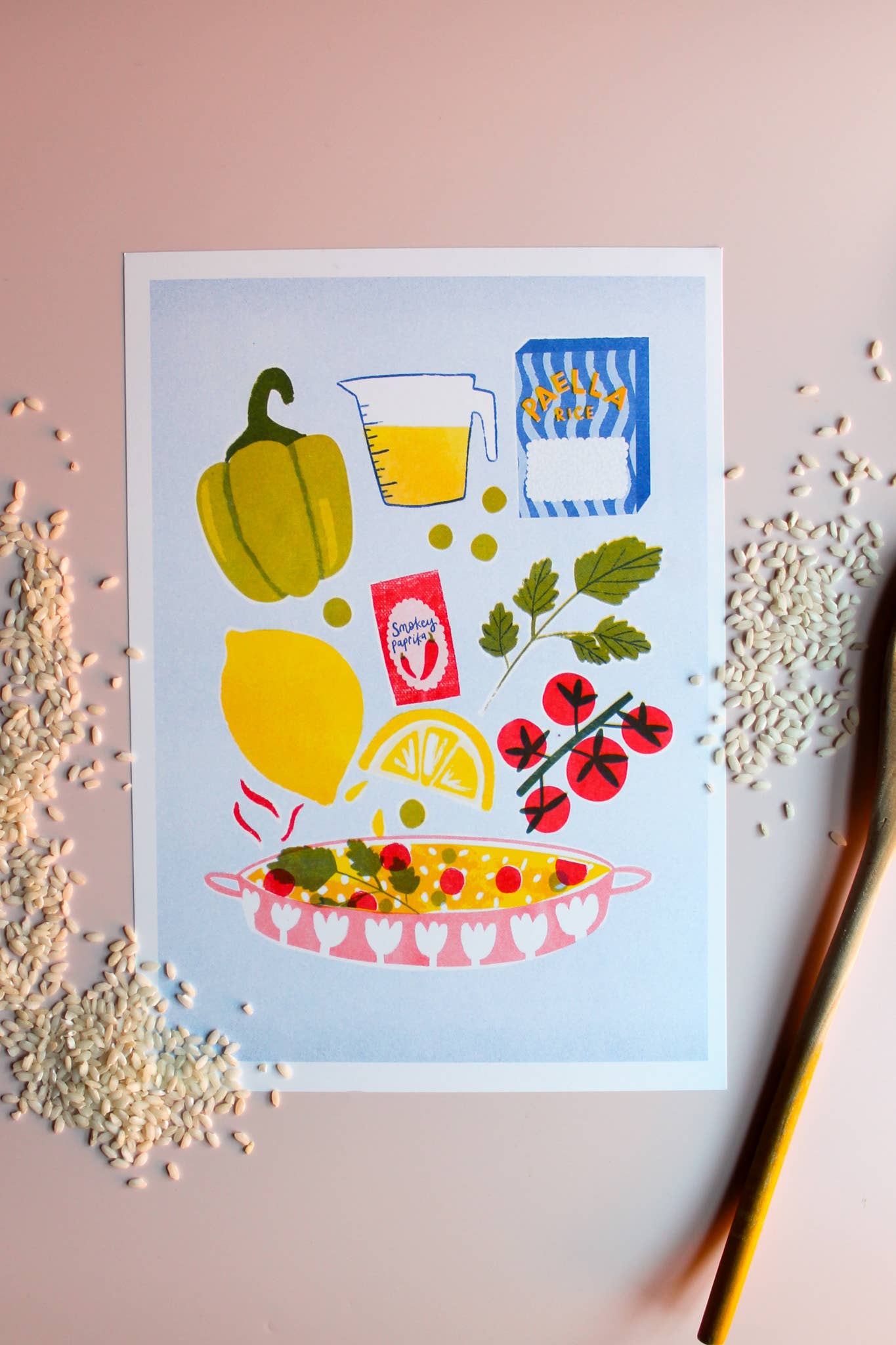 Paella Risograph A4 print