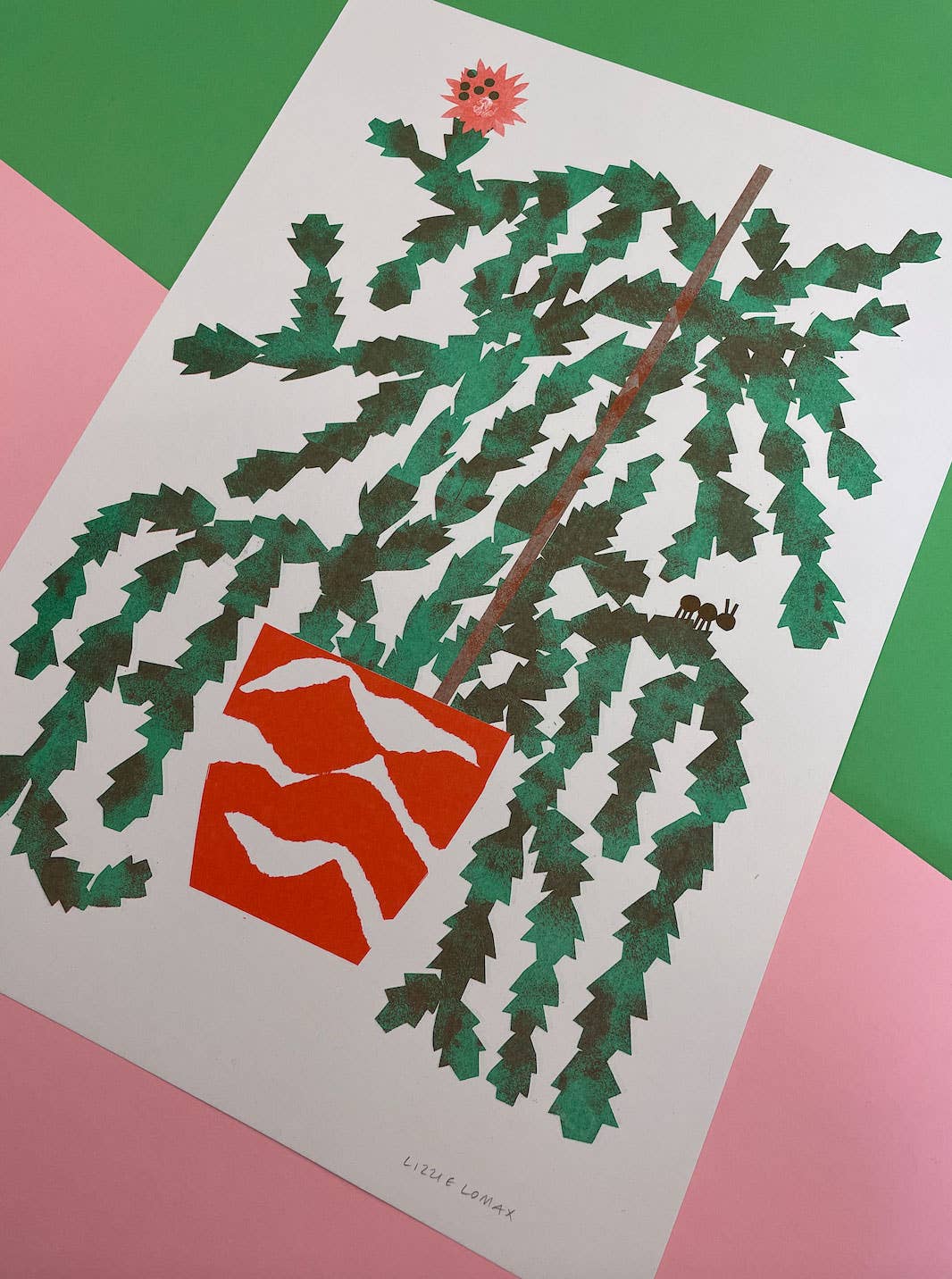 Cactus Risograph Print A3