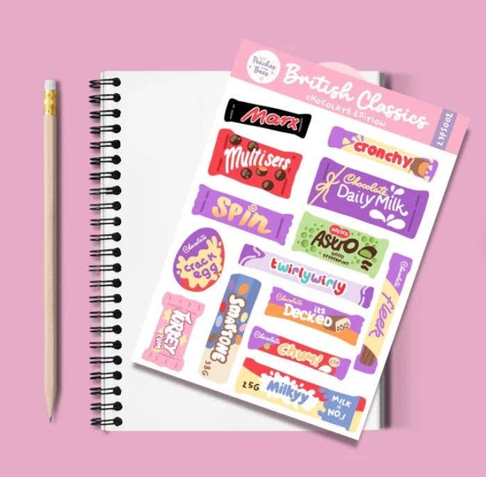 Classic Chocolate sticker sheets - British Chocolate Faves