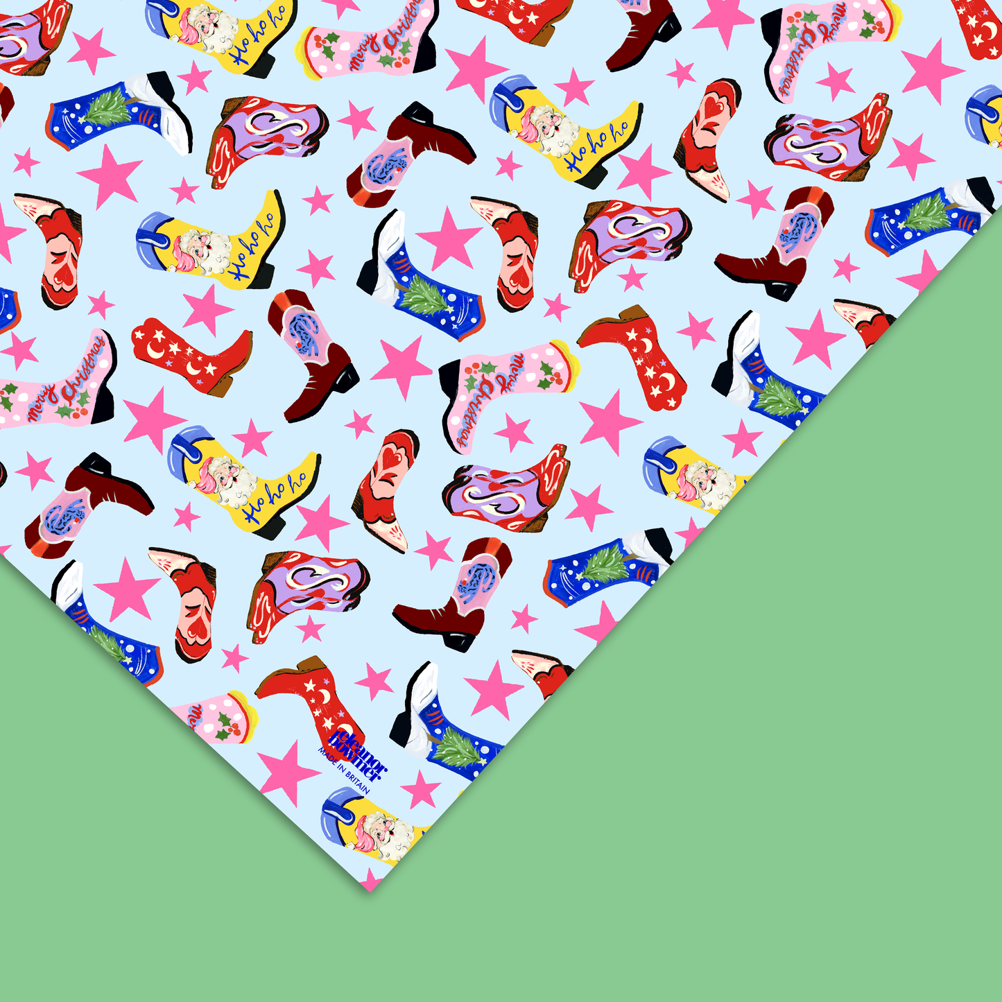 Howdy Holidays Cowboy Boot Gift Wrap