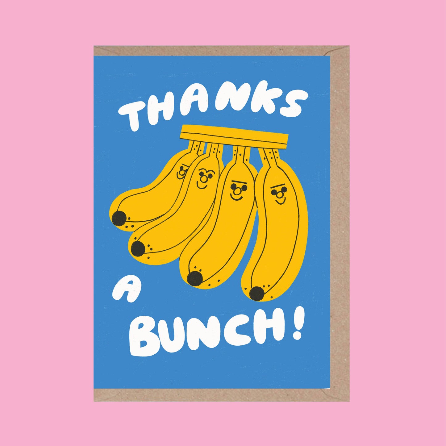 Thanks a Bunch - Bananas - Cute - Fun - Thank you card