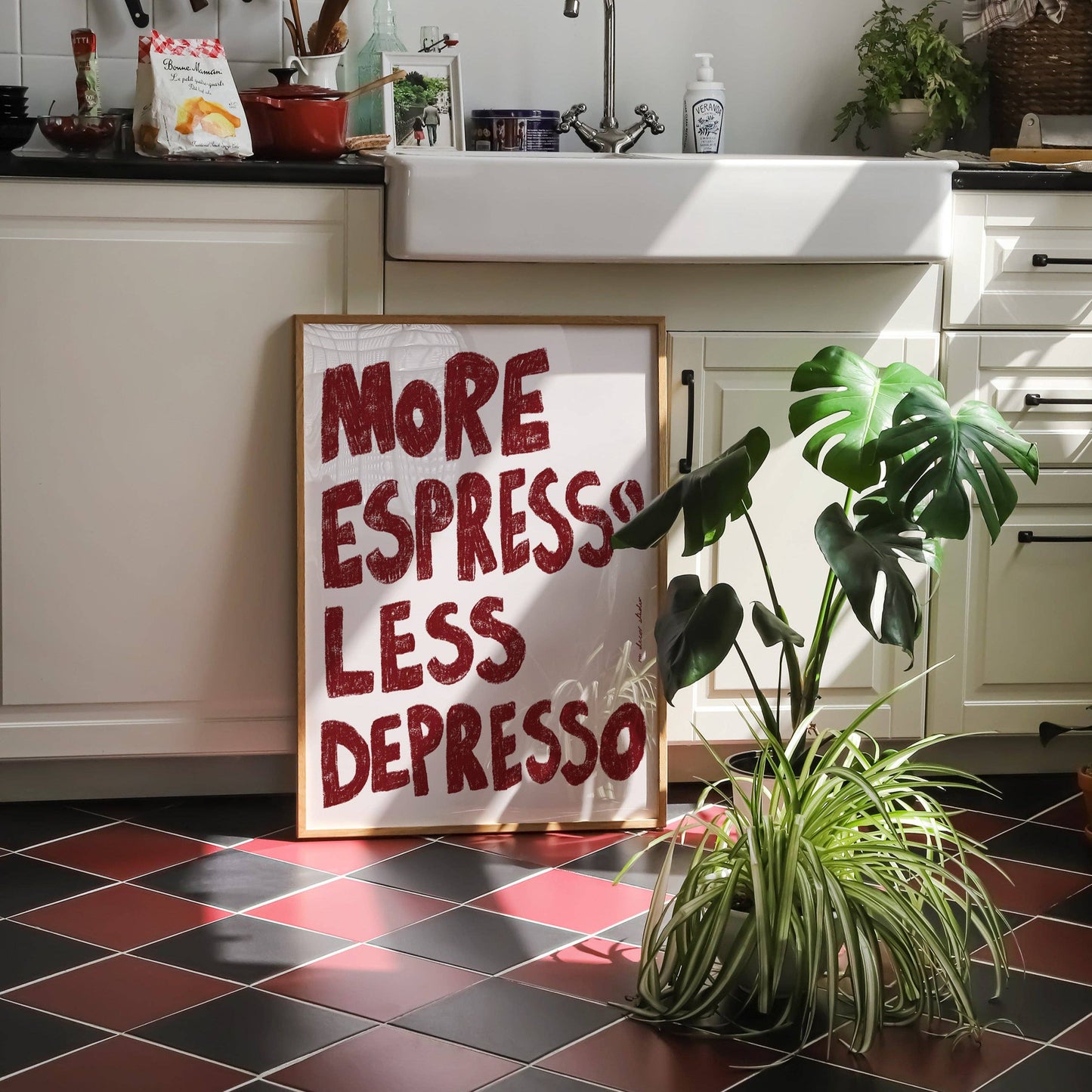 More Espresso Less Depresso Art Print