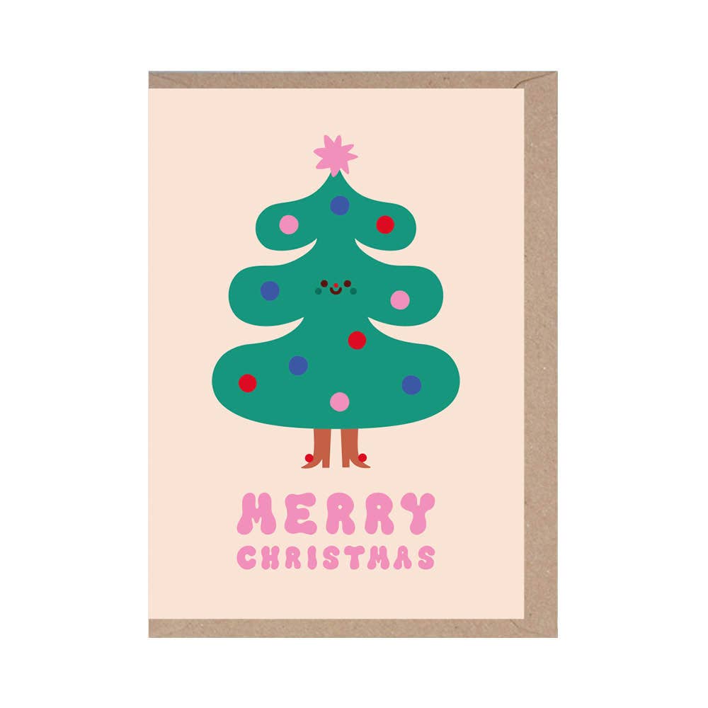 Merry Christmas - Cute Christmas Tree - Xmas Card - Holidays