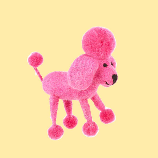 Handmade Biodegradable Felt Hanging Poodle Dog