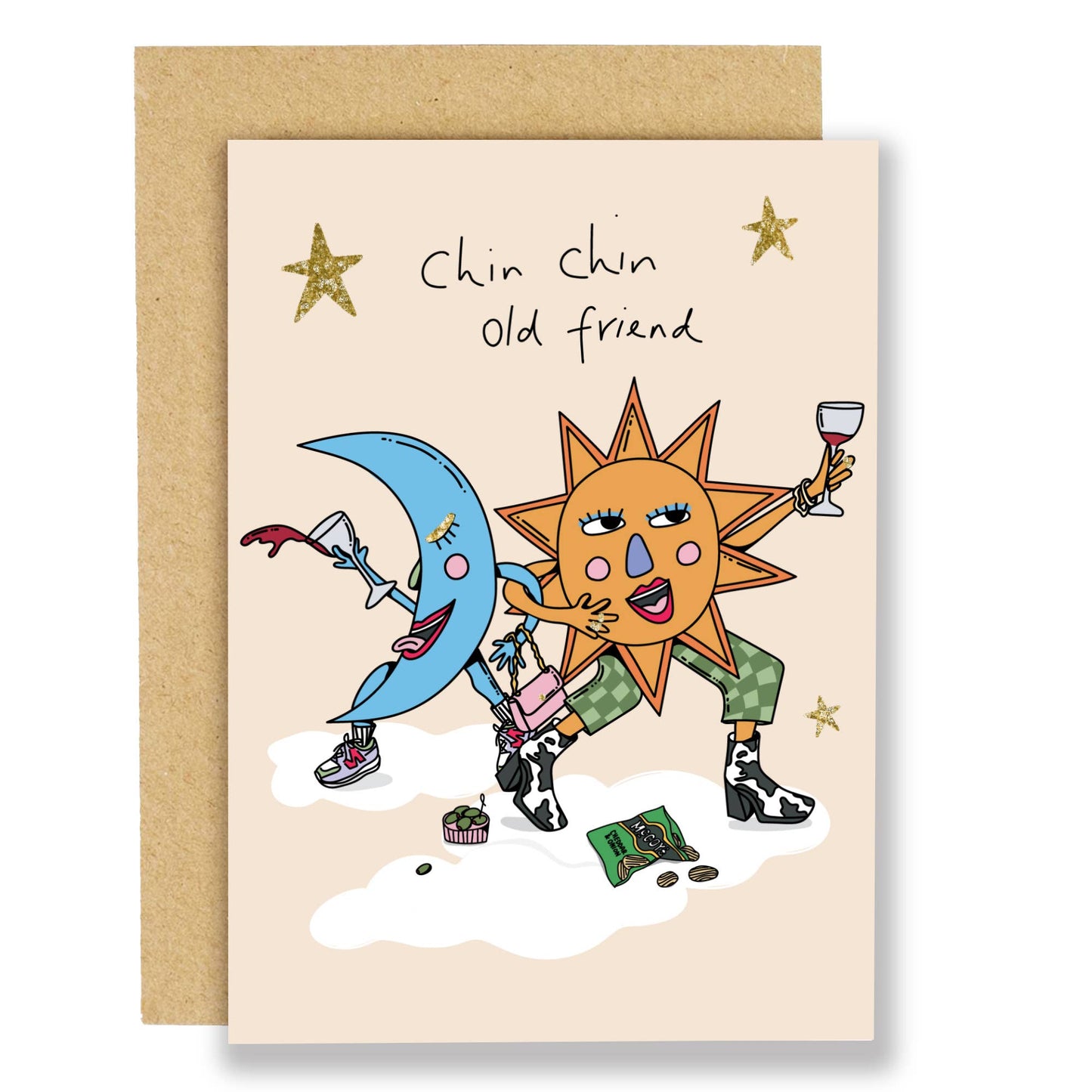 Birthday card- Chin chin- gold foil (NEW)