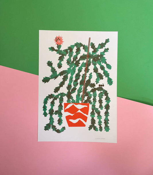 Cactus Risograph Print A3