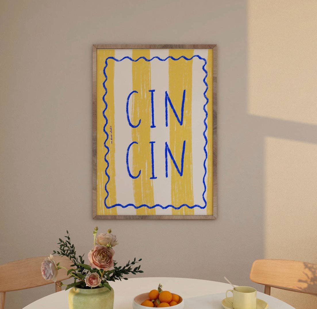 Cin Cin Yellow Print