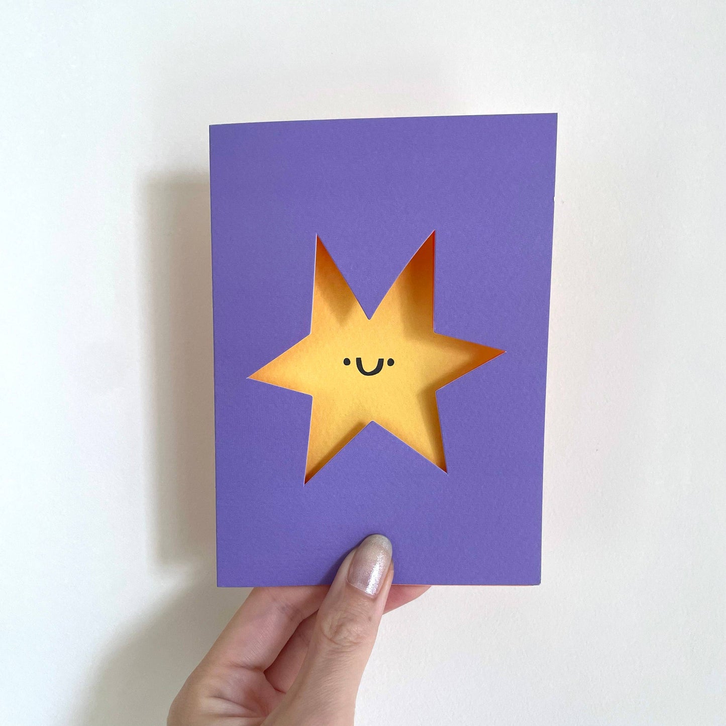 Star Shaped Greeting Card - Happy - Cute - Fun - Kids