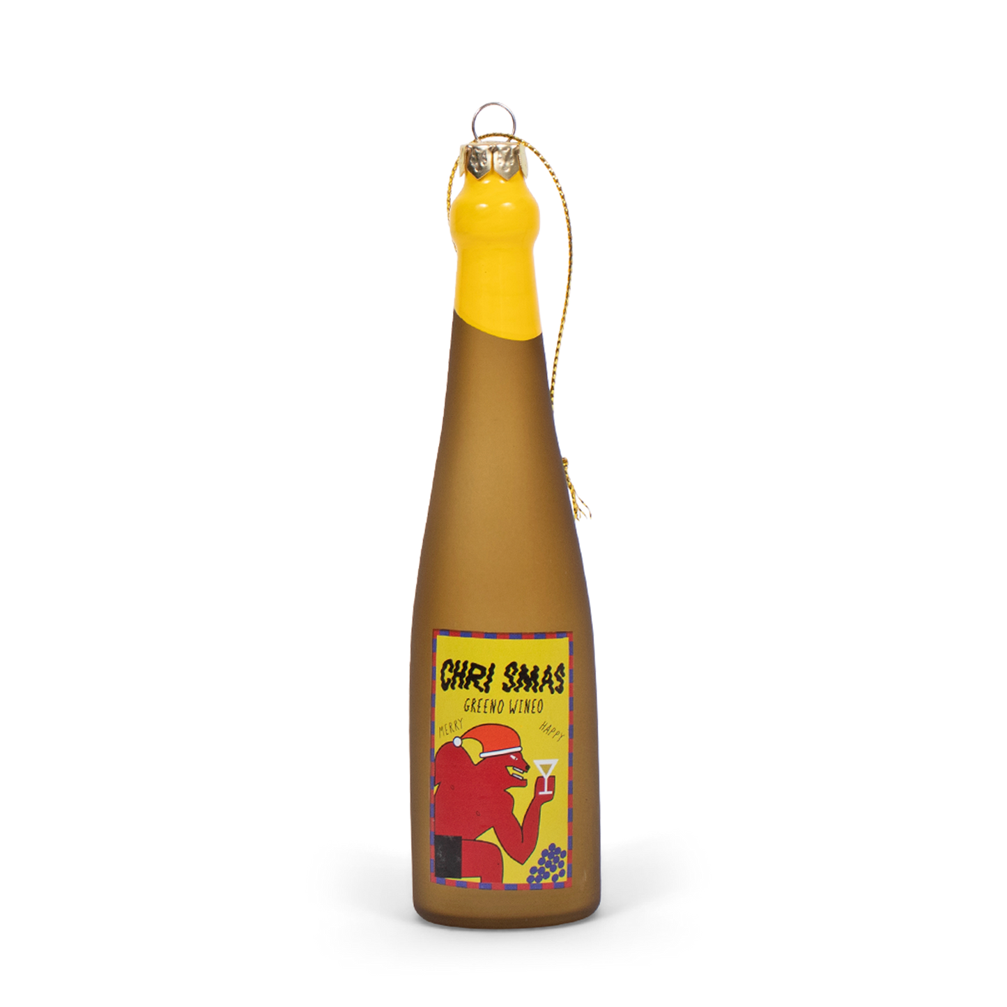 Chris-Mas Wine Christmas Decoration, 12cm