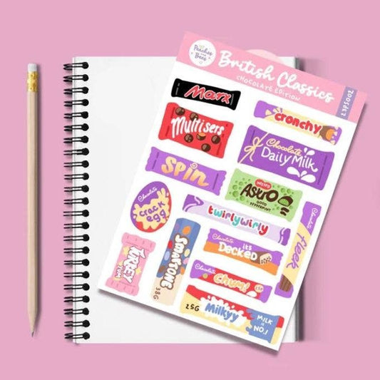 Classic Chocolate sticker sheets - British Chocolate Faves