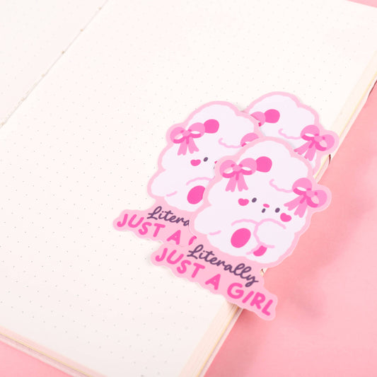 Literally Just A Girl Bunny Sticker