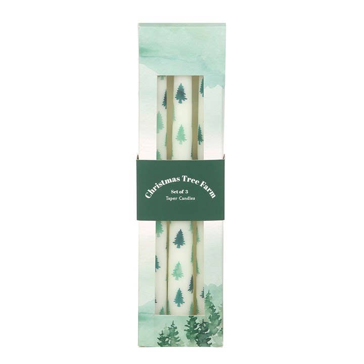 White Christmas Tree Taper Candles