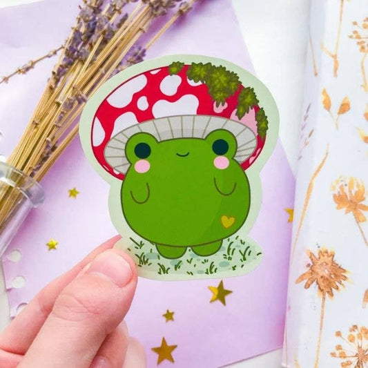 The Original Mushroom frog die cut sticker