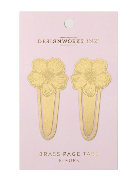 Brass Page Tabs - Fleurs