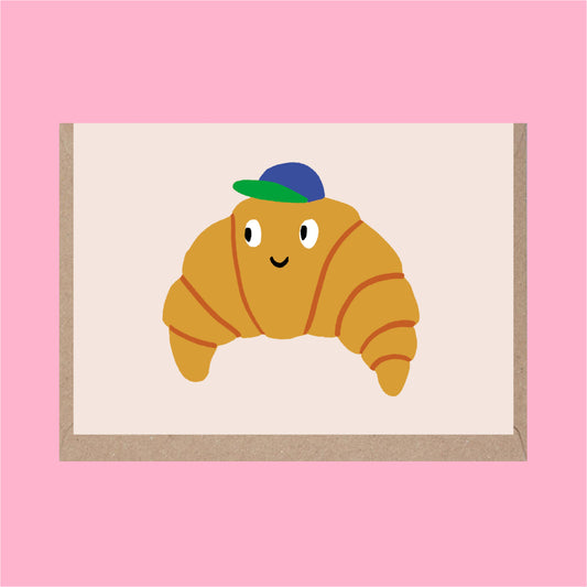 A7 - Croissant Cards - Cute  Happy - Everyday Card - Mini