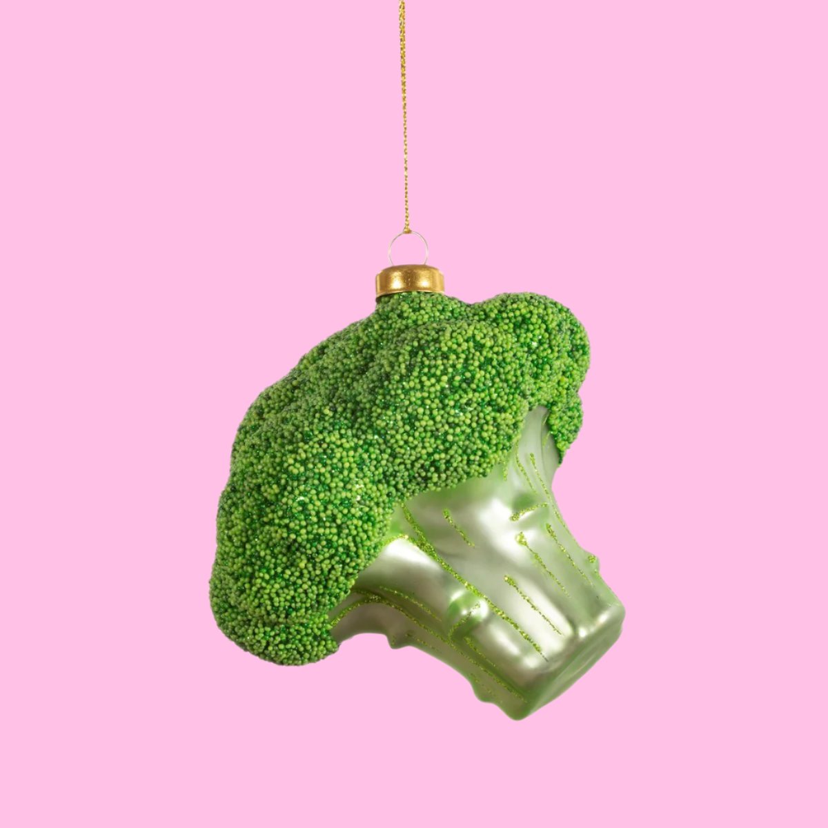 Glittery Broccoli Bauble