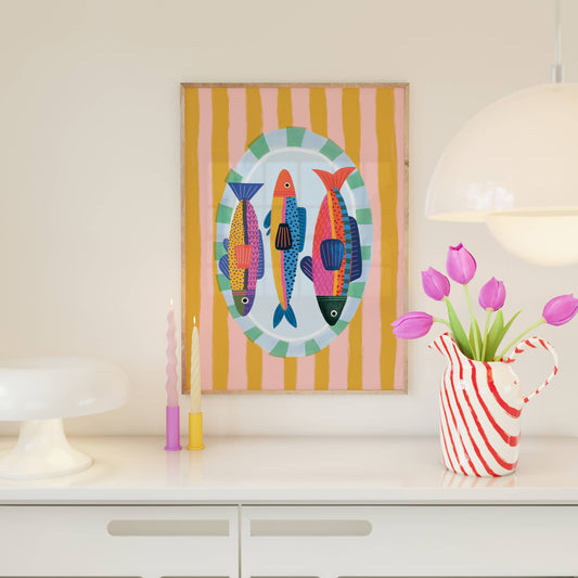 Fish on a plate A4 digital print