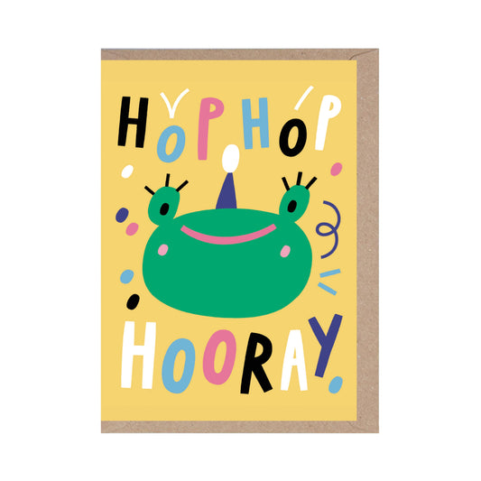 Hop Hop Hooray - Birthday Card - Children's Card - Frog