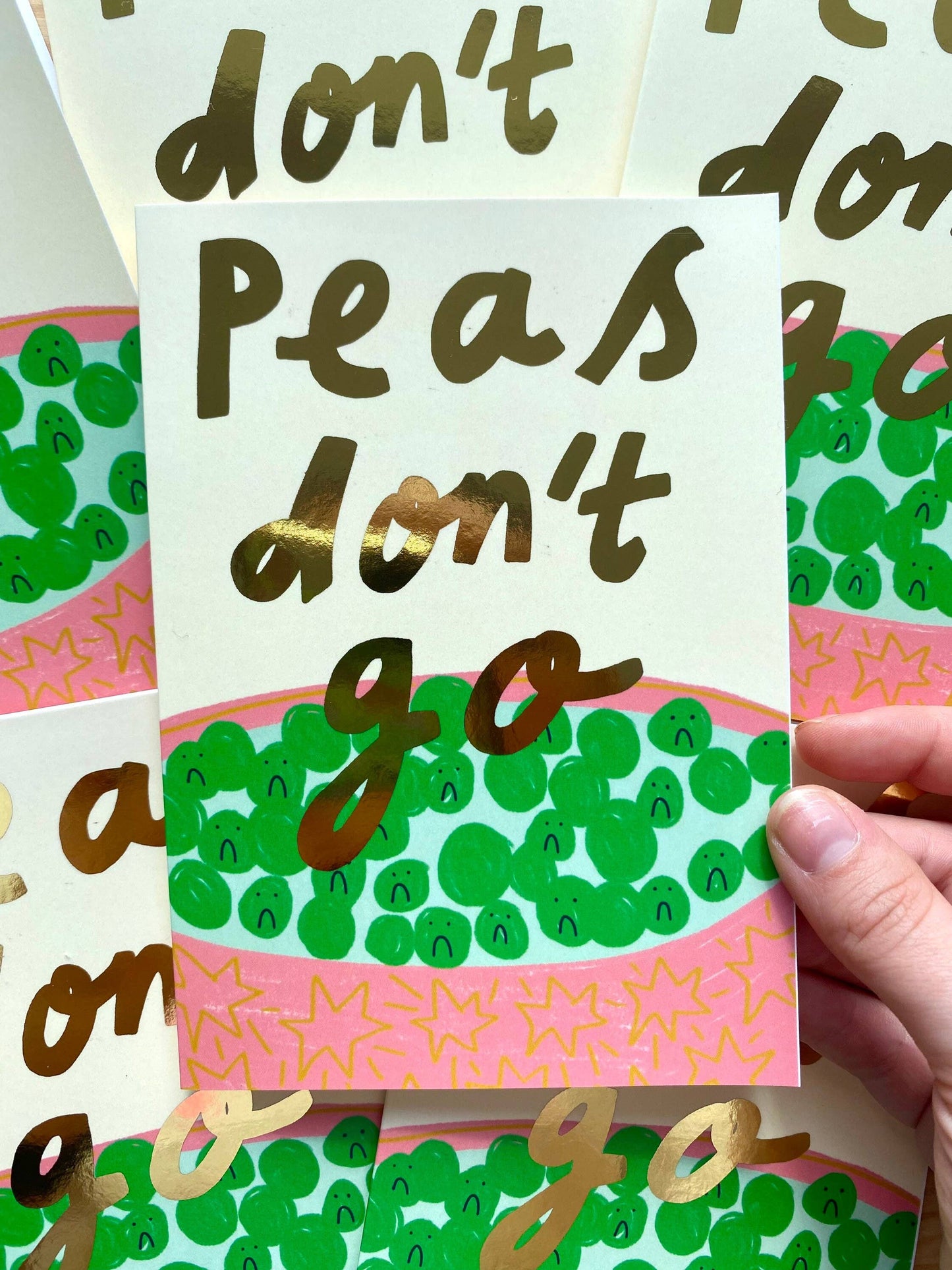 Peas Don’t Go Funny Leaving Greetings Card
