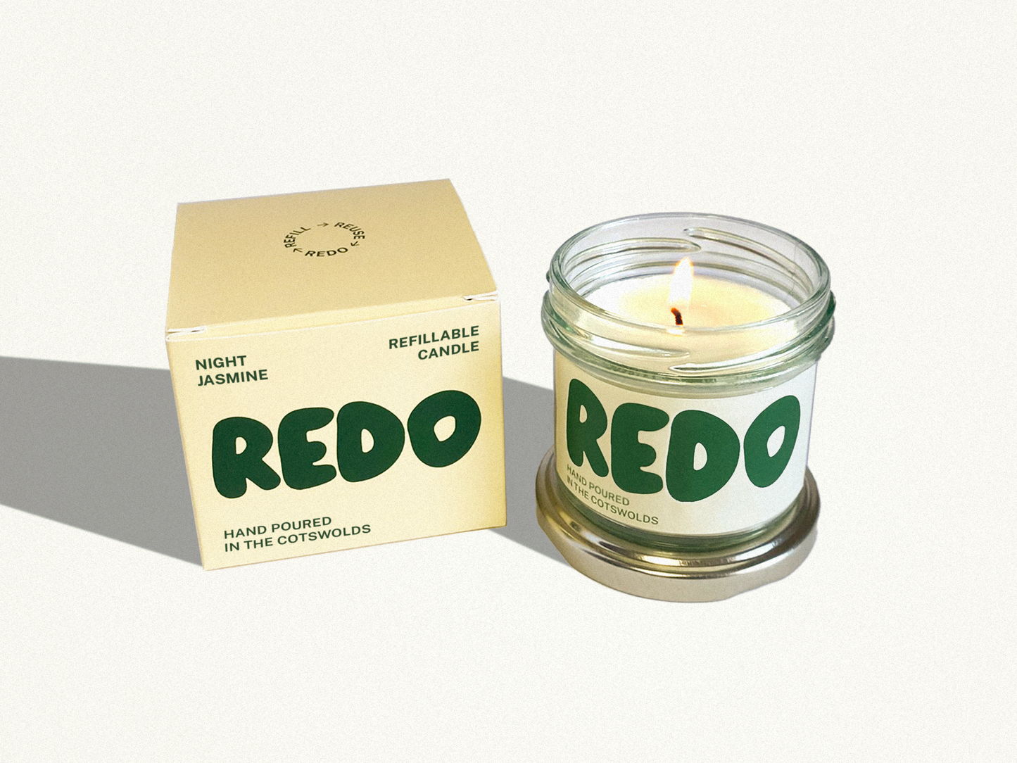 Night Jasmine Candle I Retro Style Gift I Eco-Gift