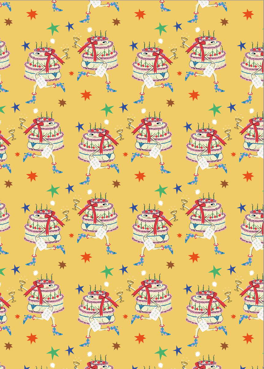 Gift wrap - Cake in boots